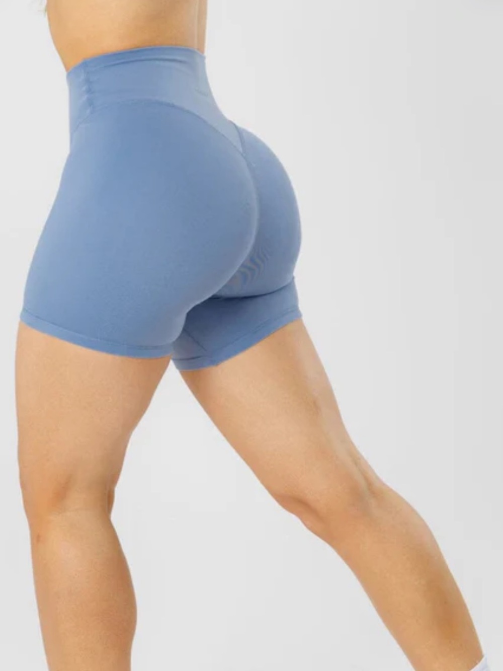 PARAGON High-Rise Dusty Blue Bike Shorts